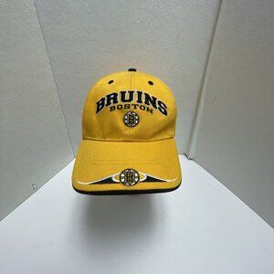 BOSTON BRUINS StrapBack Hat Cap NHL HOCKEY TWINS ENTERPRISE - Gold BLACK